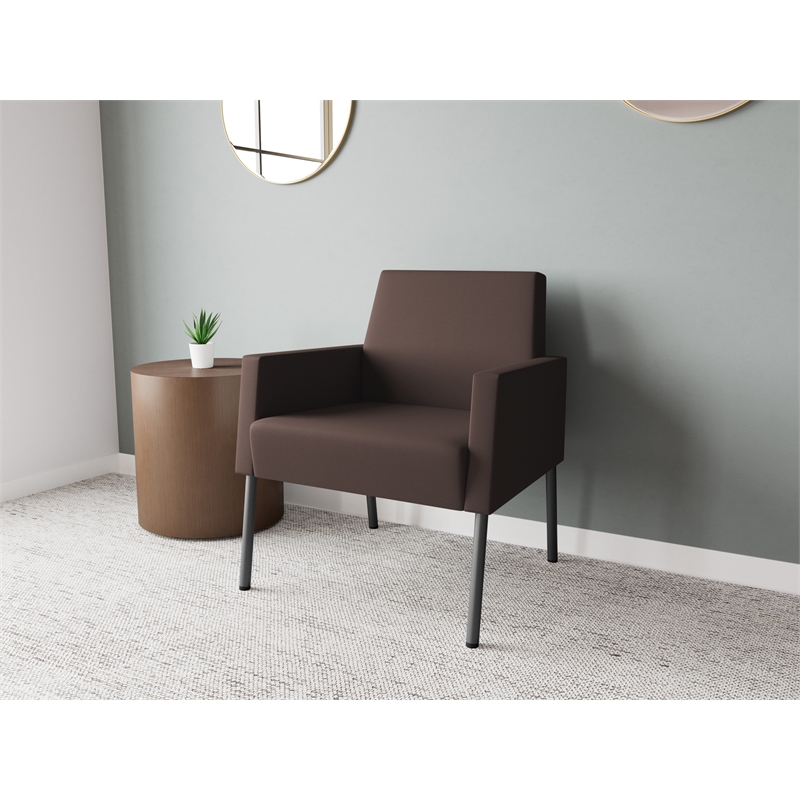 Lesro Mystic Lounge Reception Guest Chair in Brown