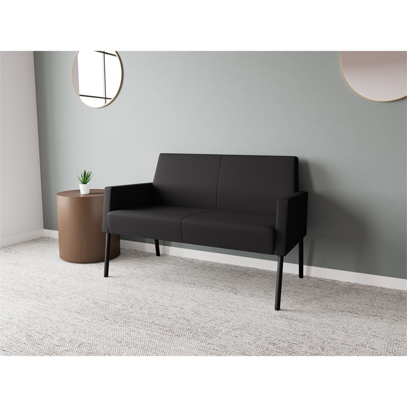 Lesro Mystic Lounge Reception Loveseat in Black
