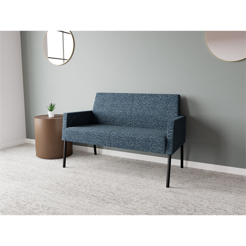 Lesro Mystic Lounge Reception Loveseat in Blue