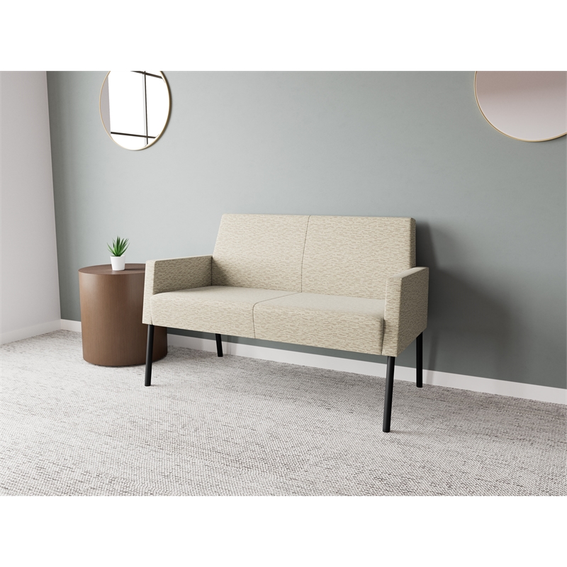 Lesro Mystic Lounge Reception Loveseat in Beige