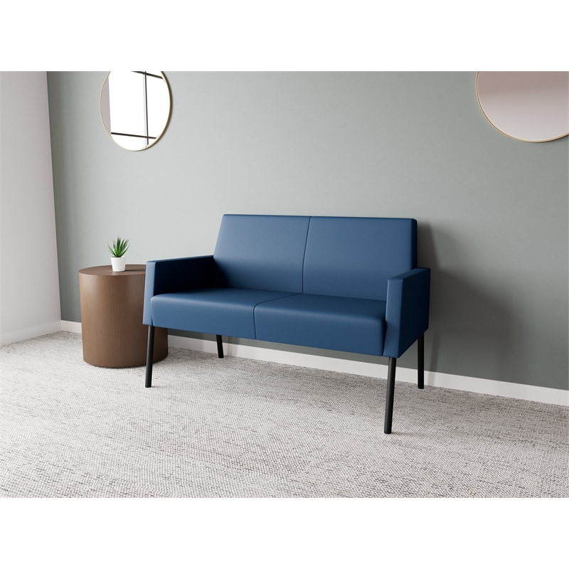 Lesro Mystic Lounge Reception Loveseat in Blue