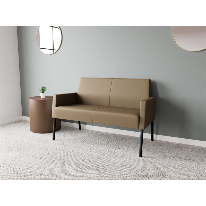 Lesro Mystic Lounge Reception Loveseat in Brown