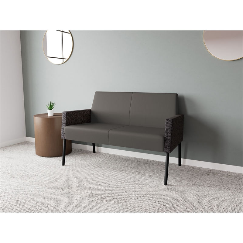 Lesro Mystic Lounge Reception Loveseat in Gray