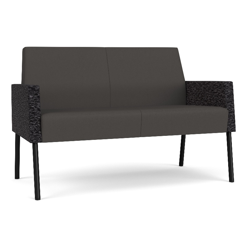 Lesro Mystic Lounge Reception Loveseat in Gray