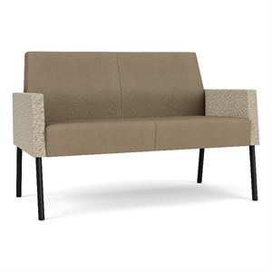 Lesro Mystic Lounge Reception Loveseat in Brown