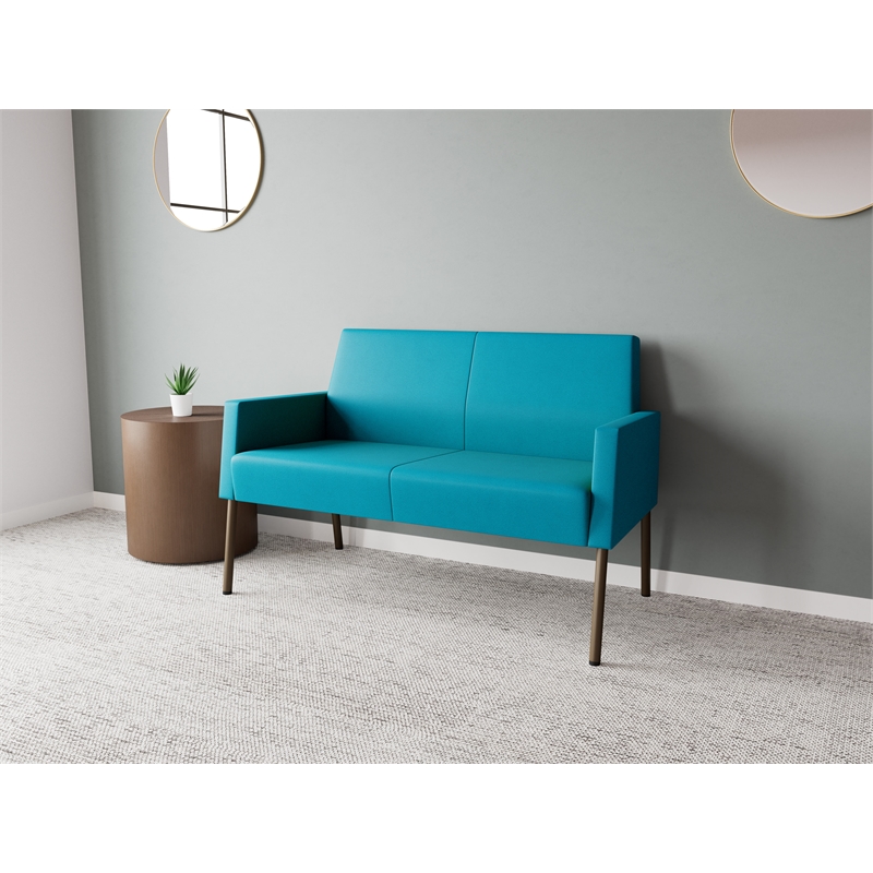 Lesro Mystic Lounge Reception Loveseat in Teal