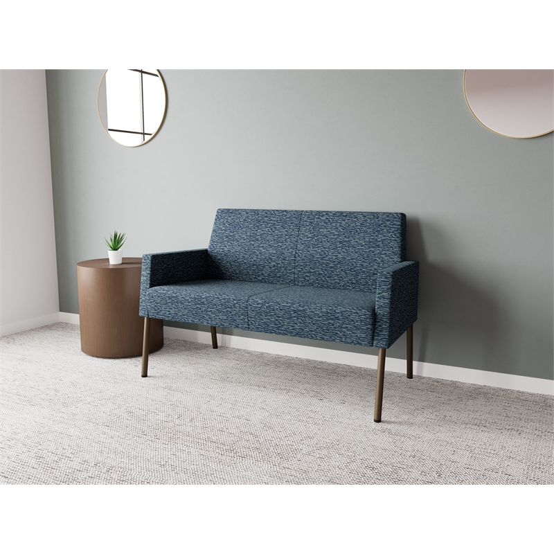 Lesro Mystic Lounge Reception Loveseat in Blue