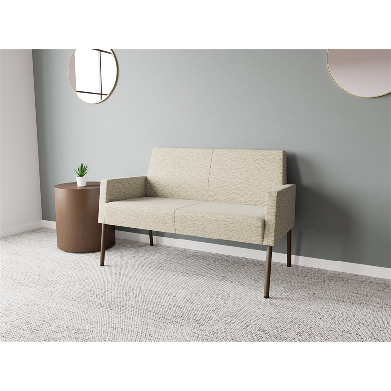 Lesro Mystic Lounge Reception Loveseat in Beige