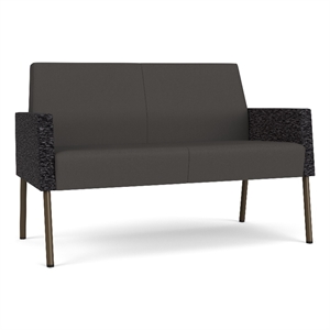 Lesro Mystic Lounge Reception Loveseat in Gray
