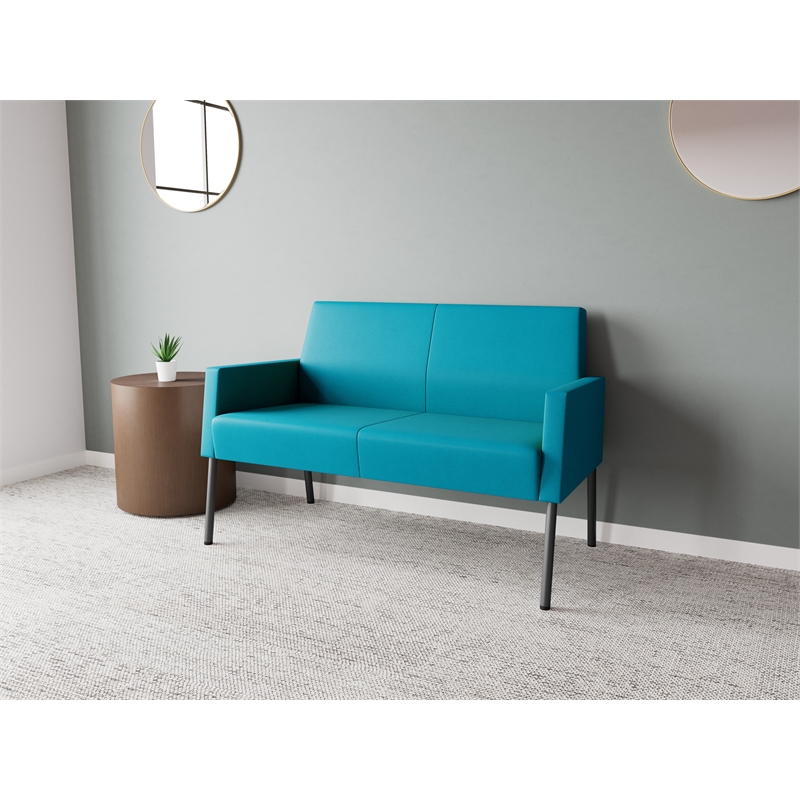 Lesro Mystic Lounge Reception Loveseat in Teal
