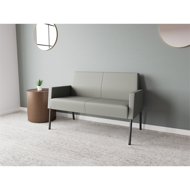 Lesro Mystic Lounge Reception Loveseat in Gray