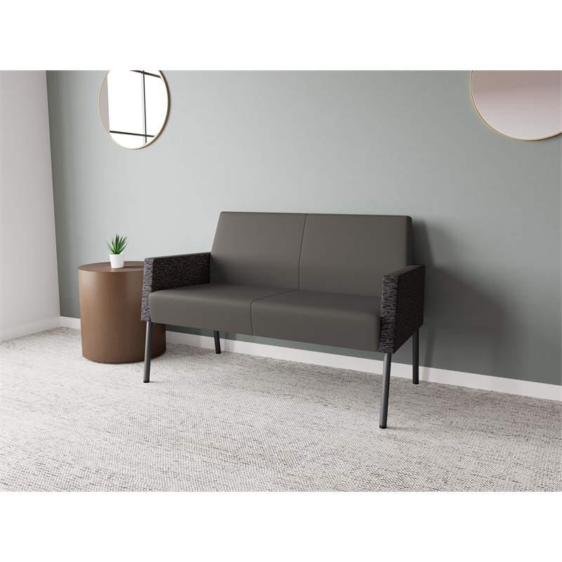 Lesro Mystic Lounge Reception Loveseat in Gray