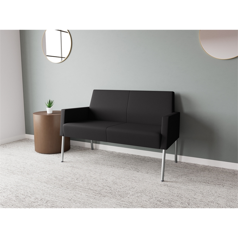 Lesro Mystic Lounge Reception Loveseat in Black