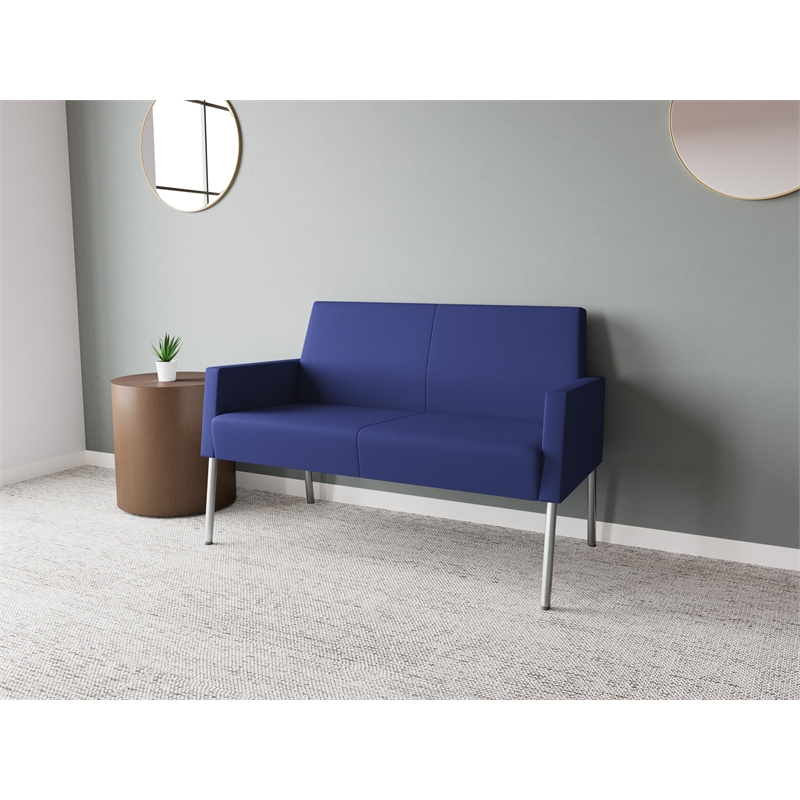 Lesro Mystic Lounge Reception Loveseat in Blue