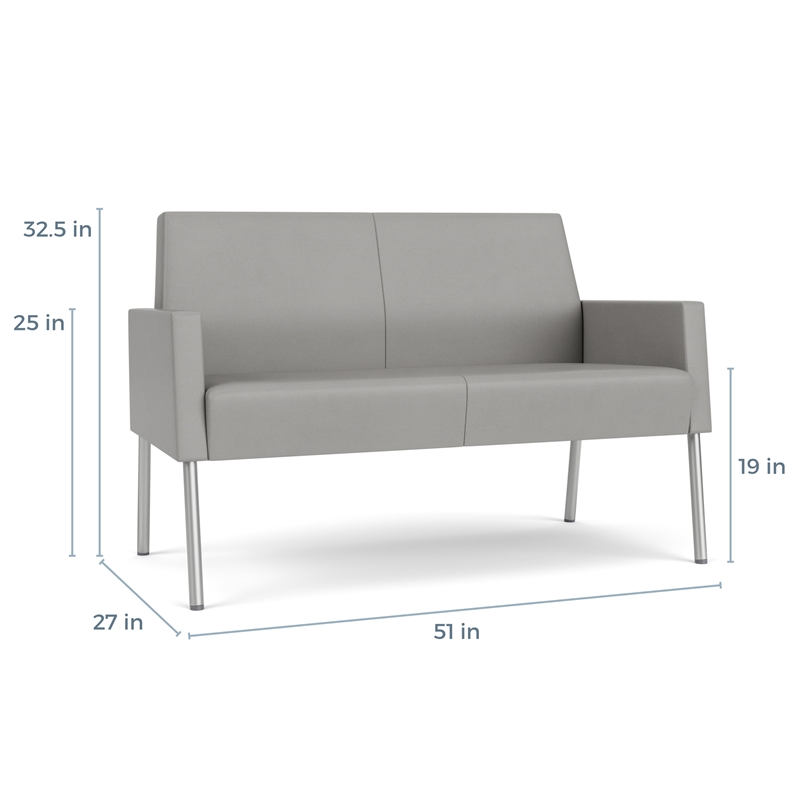 Lesro Mystic Lounge Reception Loveseat in Blue
