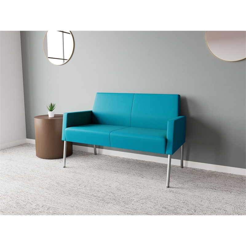 Lesro Mystic Lounge Reception Loveseat in Teal