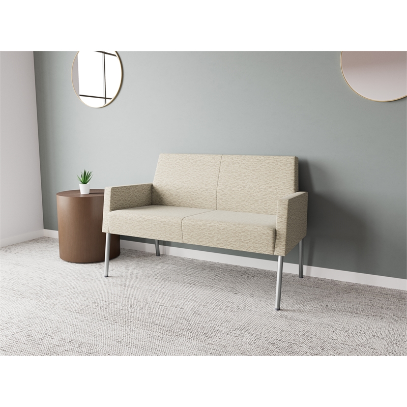 Lesro Mystic Lounge Reception Loveseat in Beige
