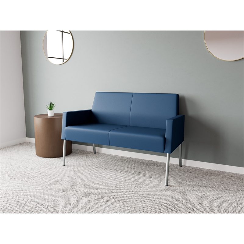 Lesro Mystic Lounge Reception Loveseat in Blue