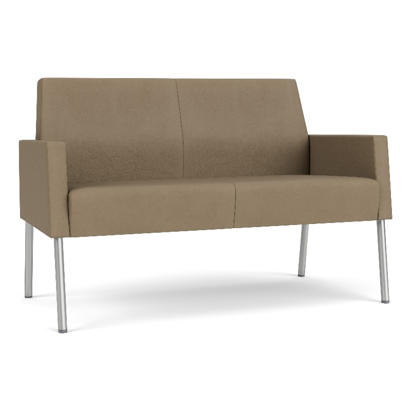 Lesro Mystic Lounge Reception Loveseat in Brown