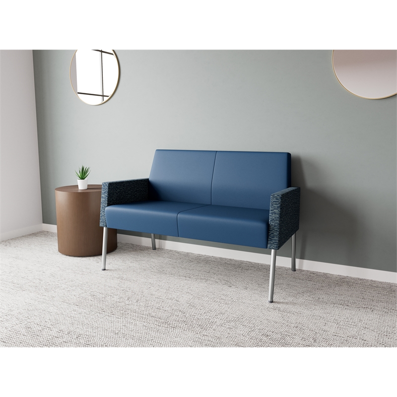 Lesro Mystic Lounge Reception Loveseat in Blue