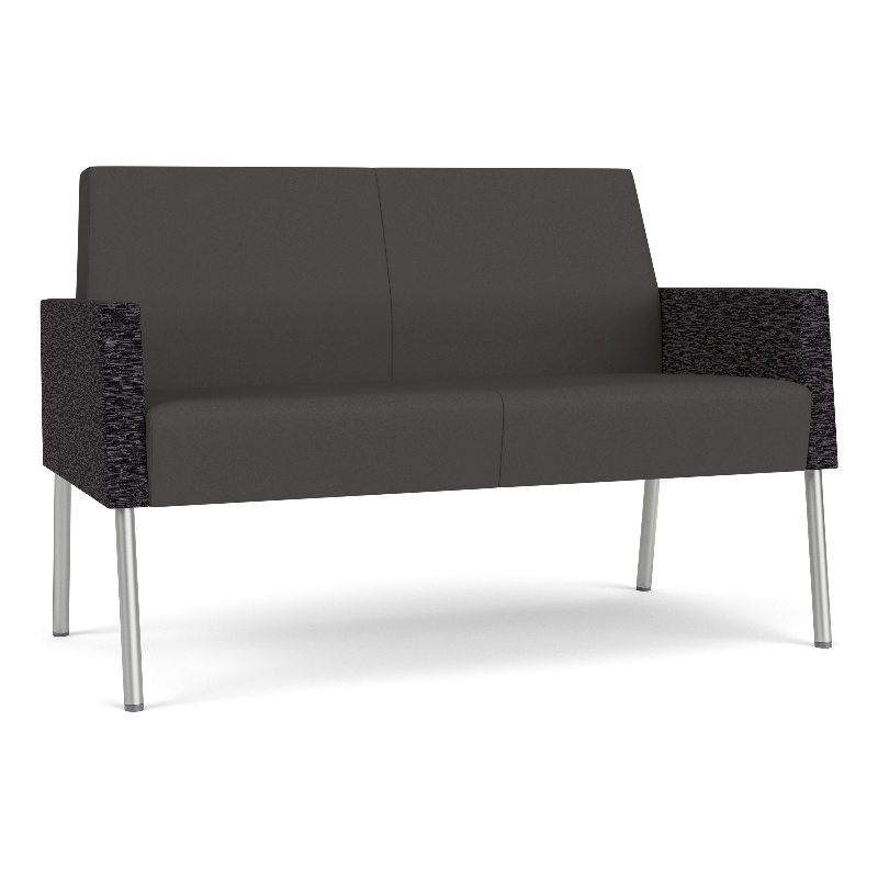 Lesro Mystic Lounge Reception Loveseat in Gray
