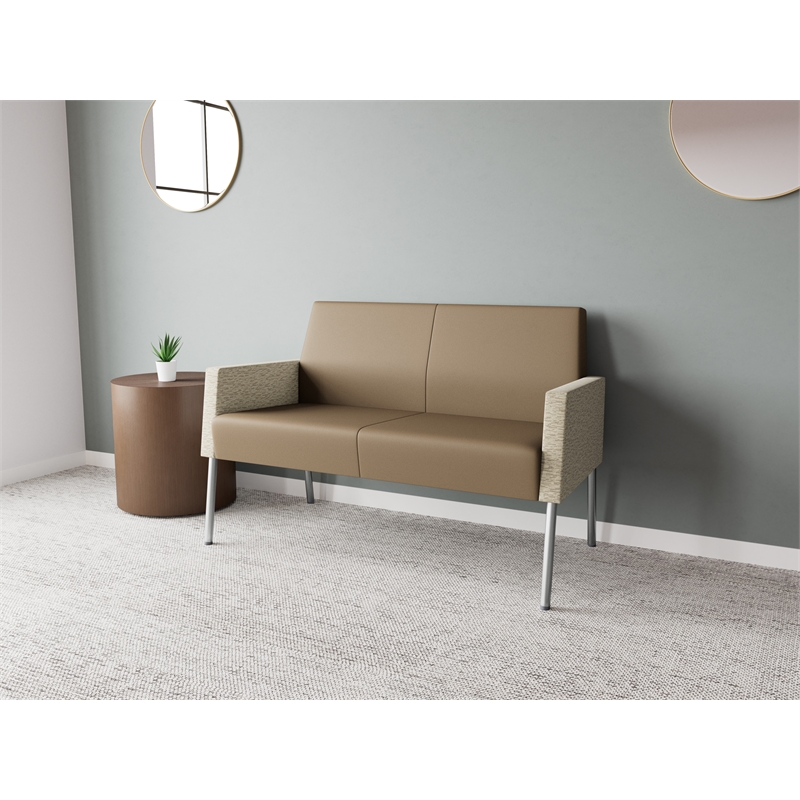 Lesro Mystic Lounge Reception Loveseat in Brown