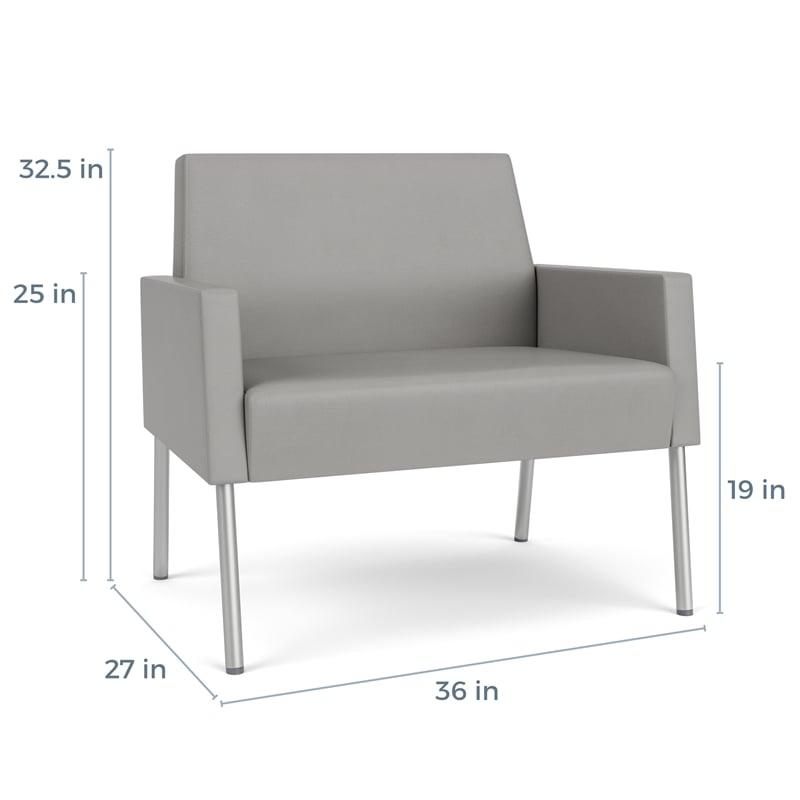 Lesro Mystic Lounge Reception Bariatric Chair in Gray