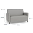 Lesro Ravenna Reception Loveseat in Gray