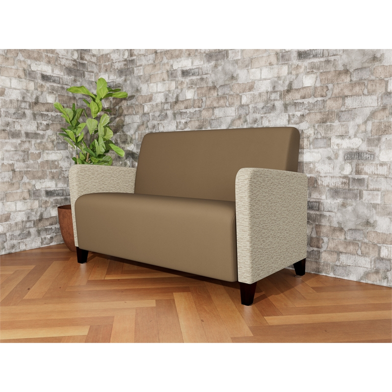 Lesro Ravenna Reception Loveseat in Brown