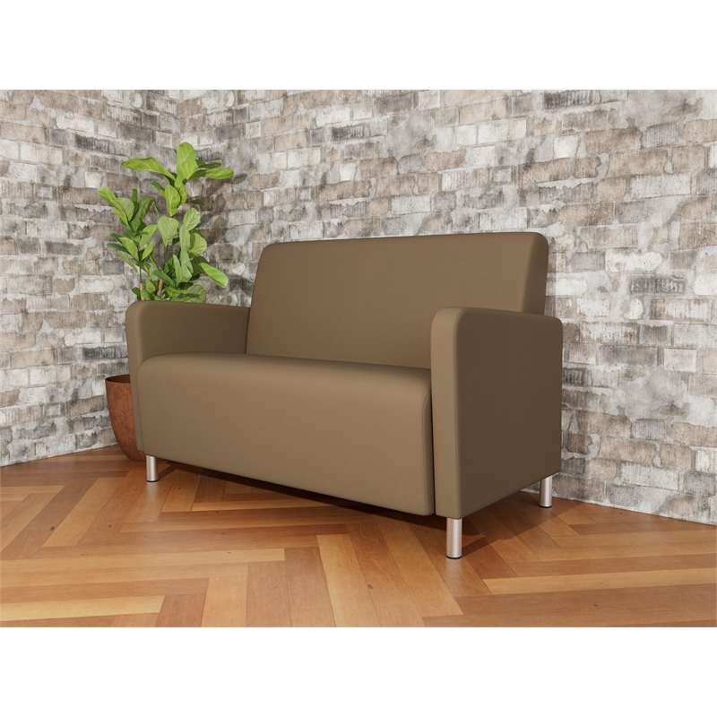 Lesro Ravenna Reception Loveseat in Brown
