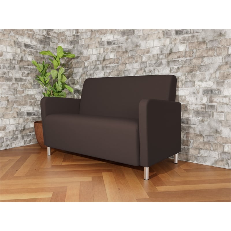 Lesro Ravenna Reception Loveseat in Brown