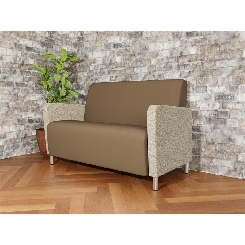 Lesro Ravenna Reception Loveseat in Brown