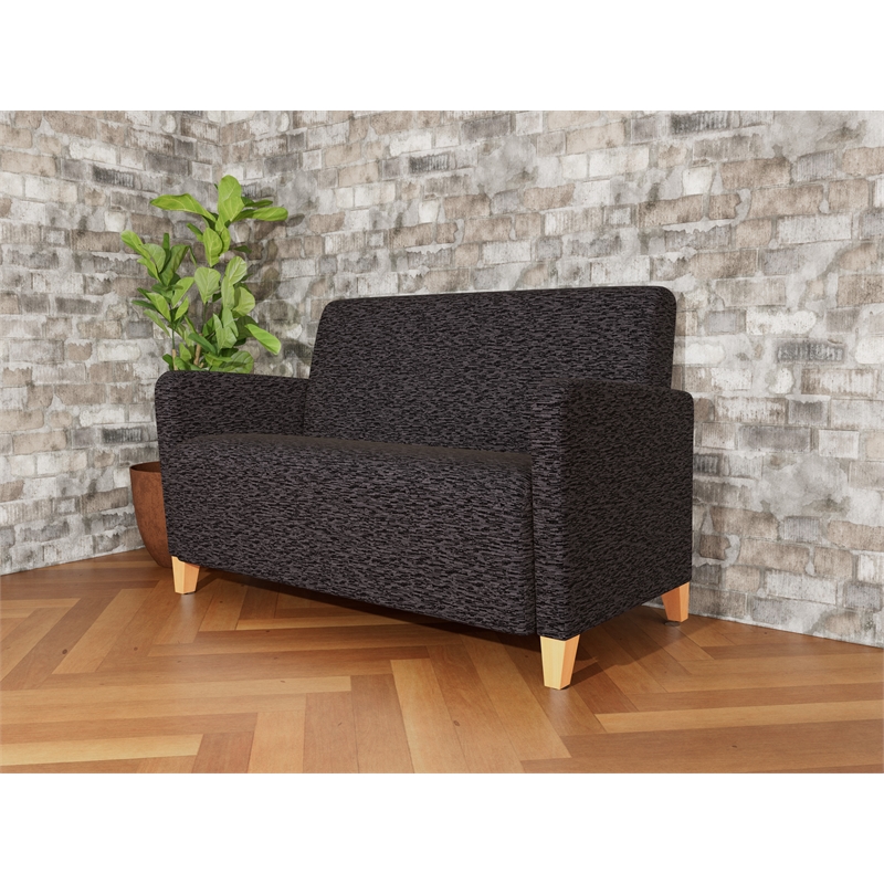 Lesro Ravenna Reception Loveseat in Black