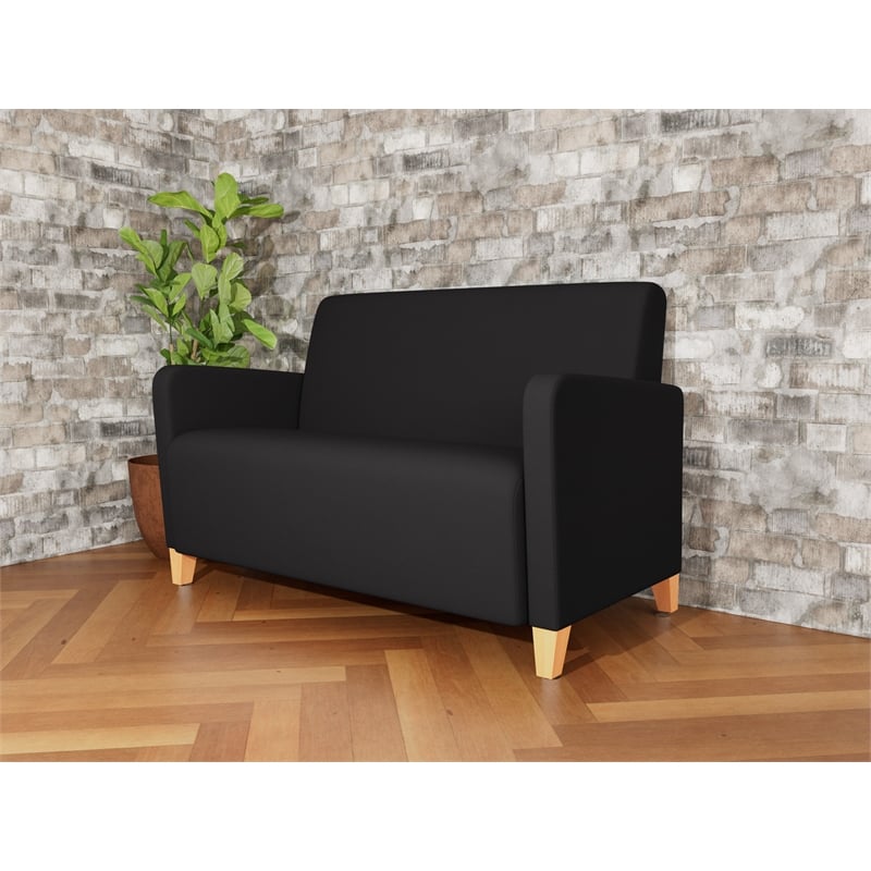 Lesro Ravenna Reception Loveseat in Black