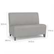 Lesro Ravenna Reception Armless Loveseat in Blue