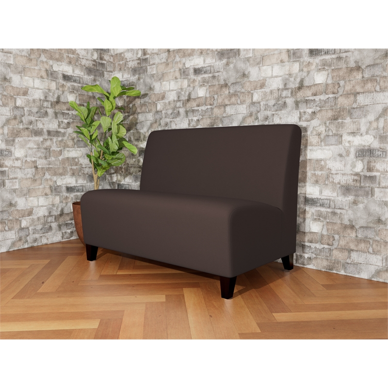 Lesro Ravenna Reception Armless Loveseat in Brown