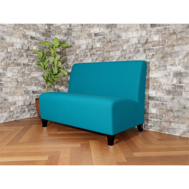 Lesro Ravenna Reception Armless Loveseat in Teal
