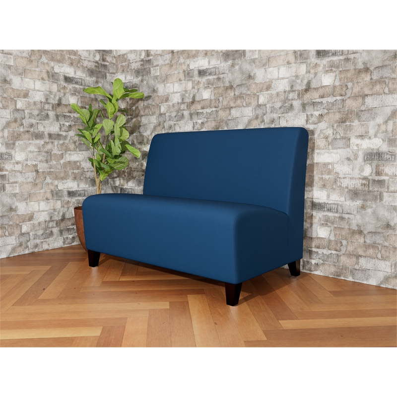 Lesro Ravenna Reception Armless Loveseat in Blue