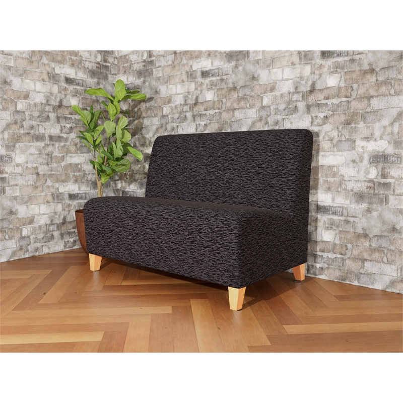 Lesro Ravenna Reception Armless Loveseat in Black