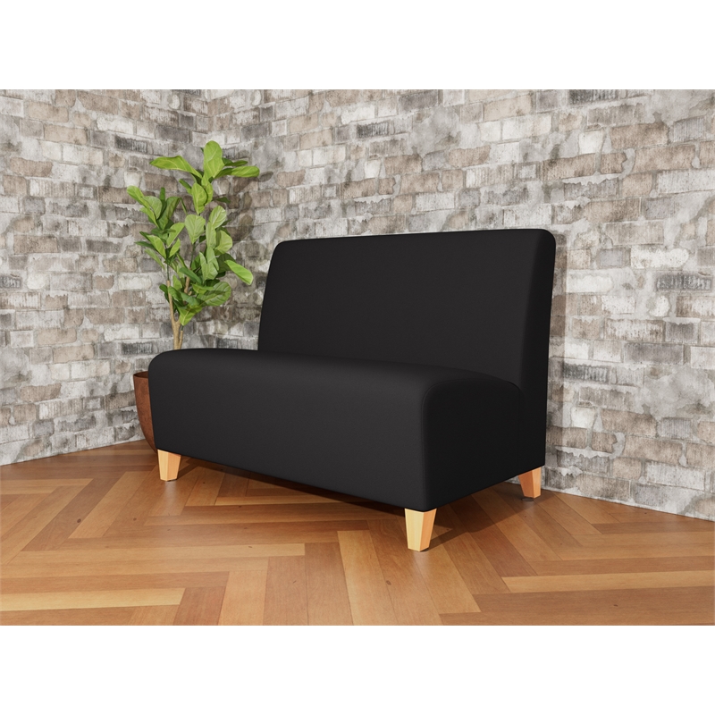 Lesro Ravenna Reception Armless Loveseat in Black