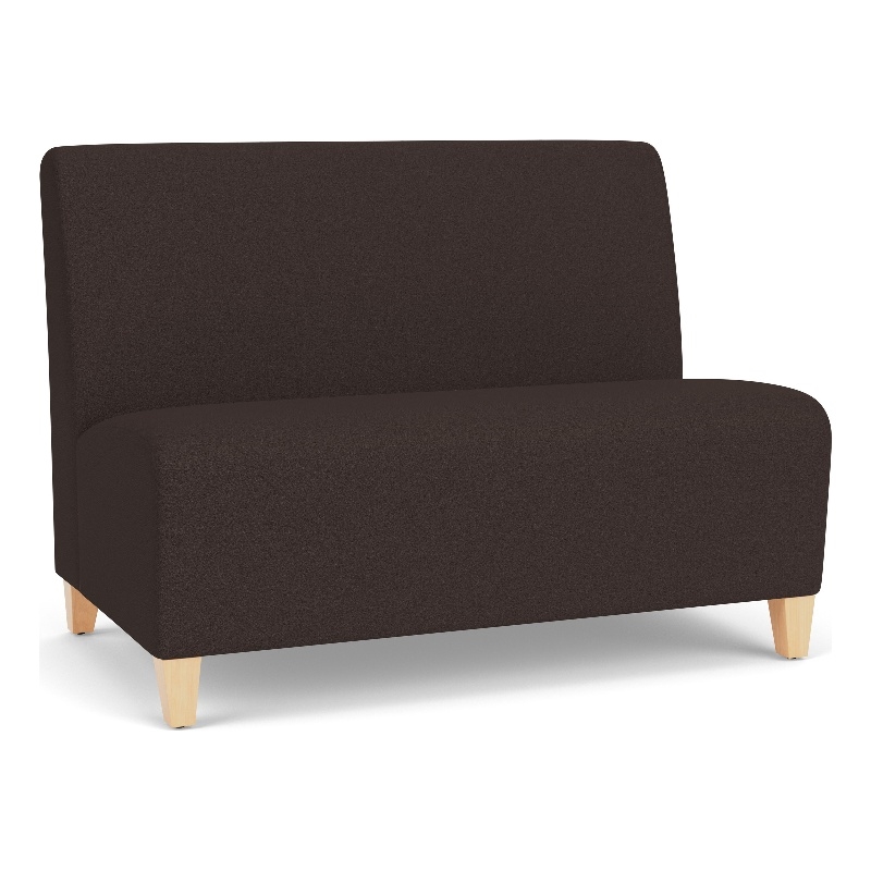 Lesro Ravenna Reception Armless Loveseat in Brown