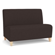 Lesro Ravenna Reception Armless Loveseat in Brown