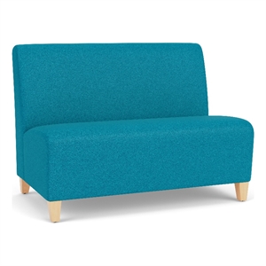 Lesro Ravenna Reception Armless Loveseat in Teal