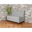 Lesro Ravenna Reception Armless Loveseat in Gray