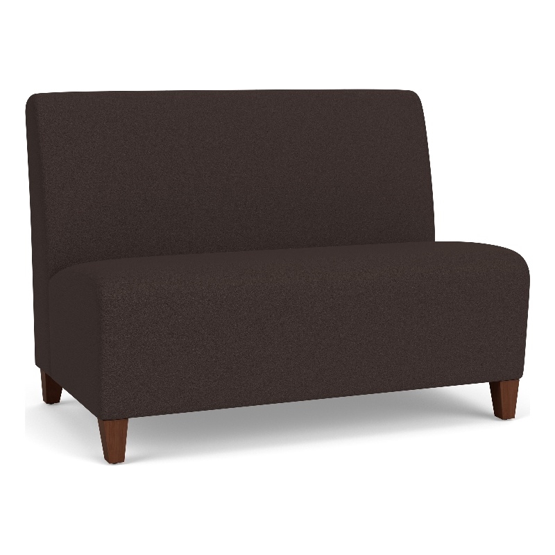 Lesro Ravenna Reception Armless Loveseat in Brown