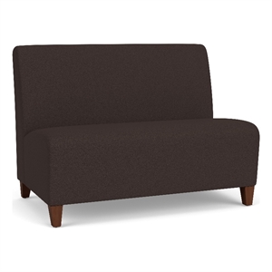 Lesro Ravenna Reception Armless Loveseat in Brown