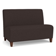 Lesro Ravenna Reception Armless Loveseat in Brown