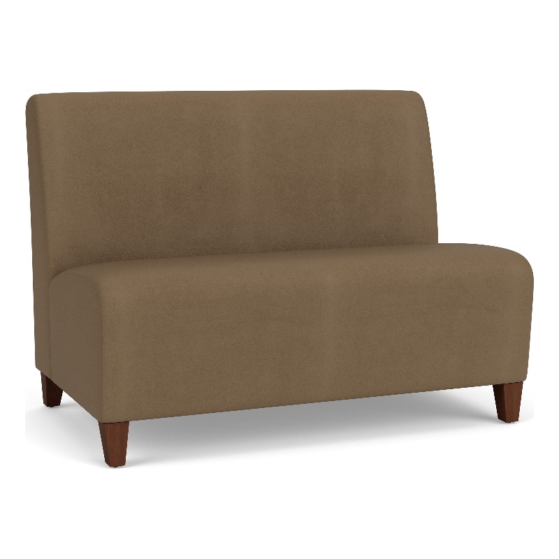 Lesro Ravenna Reception Armless Loveseat in Brown