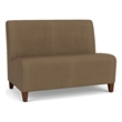 Lesro Ravenna Reception Armless Loveseat in Brown