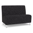Lesro Ravenna Reception Armless Loveseat in Black